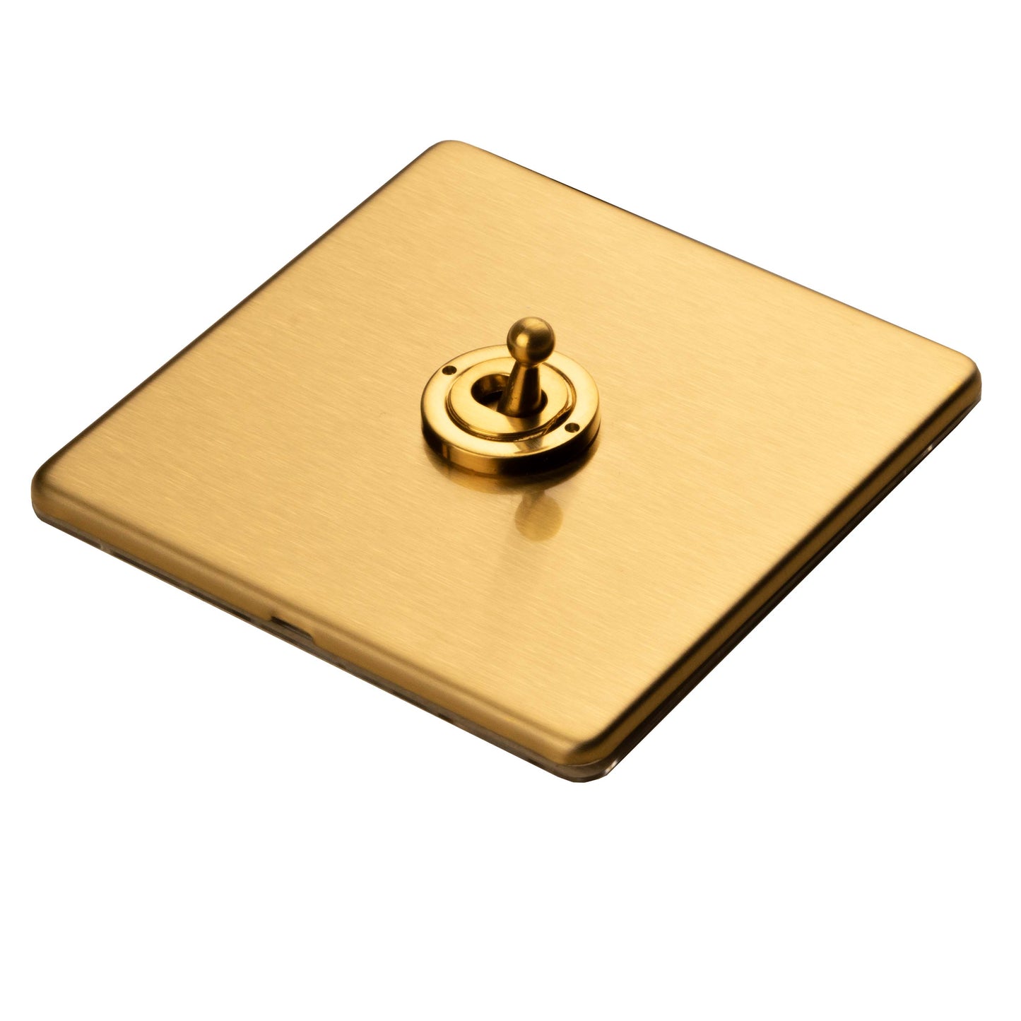 Concealed 3mm 1 Gang 2 Way Toggle Switch - Satin Brass