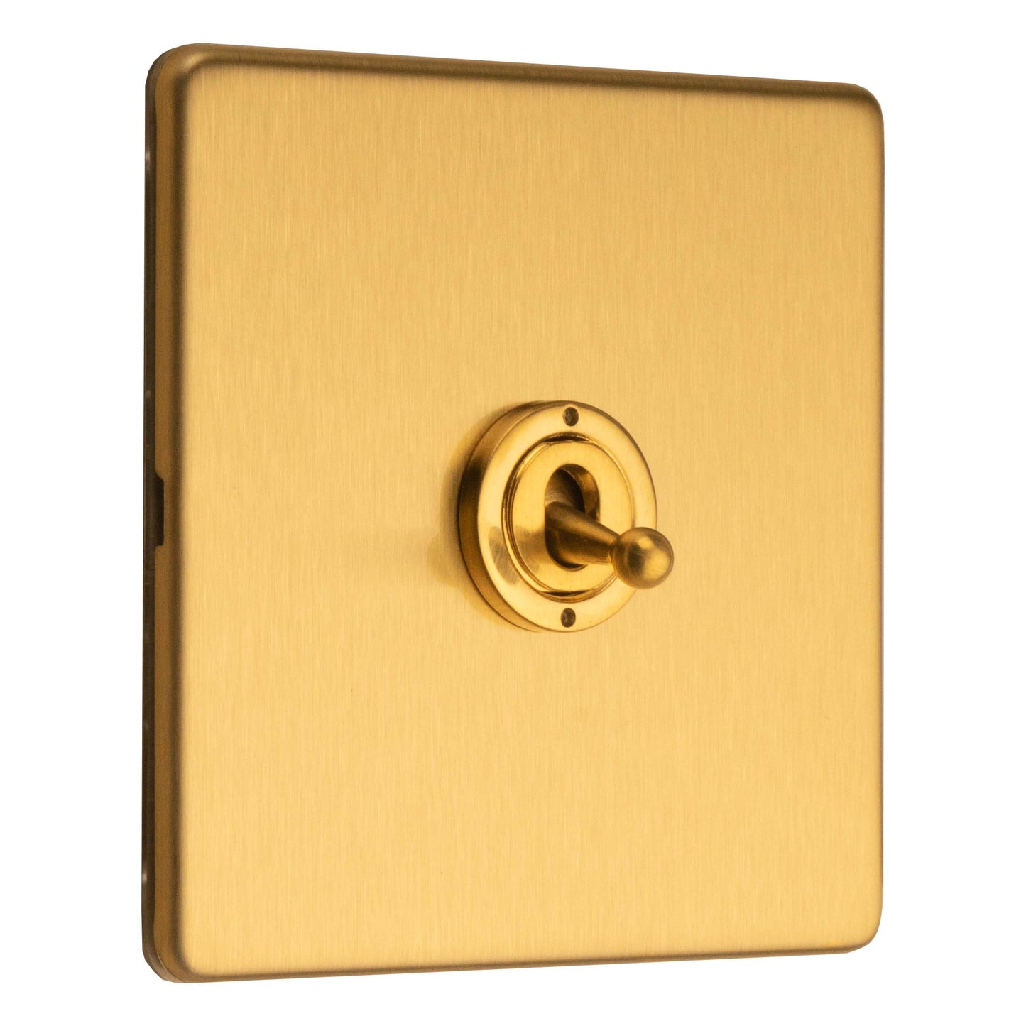 Concealed 3mm 1 Gang 2 Way Toggle Switch - Satin Brass