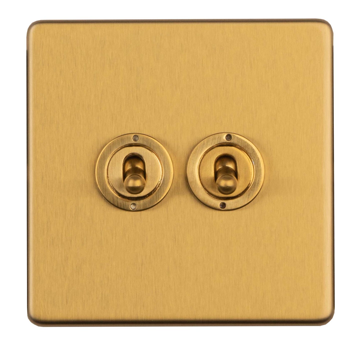 Stainless steel 2 Gang Toggle Switch - Satin Brass