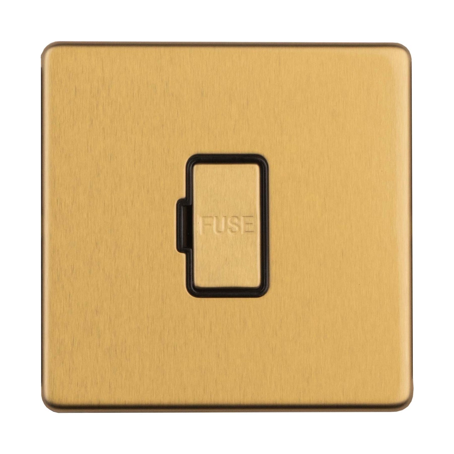 Concealed 3mm 13Amp Un-Switched Fuse Spur - Satin Brass