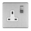 Concealed 3mm 1 Gang 13Amp Dp Switched Socket - Stainless Steel