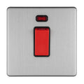 Concealed 3mm 1 Gang 45Amp Dp Switch With Neon - Stainless Steel