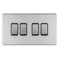 Concealed 3mm 4 Gang 10Amp 2Way Switch - Stainless Steel