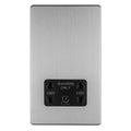 Concealed 3mm 2 Gang Shaver Socket 230/115V - Stainless Steel