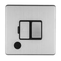Concealed 3mm 13Amp Switched Fuse Spur With Flex Outlet - Stainless Steel