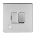 Concealed 3mm 13Amp Switched Fuse Spur With Flex Outlet - Stainless Steel