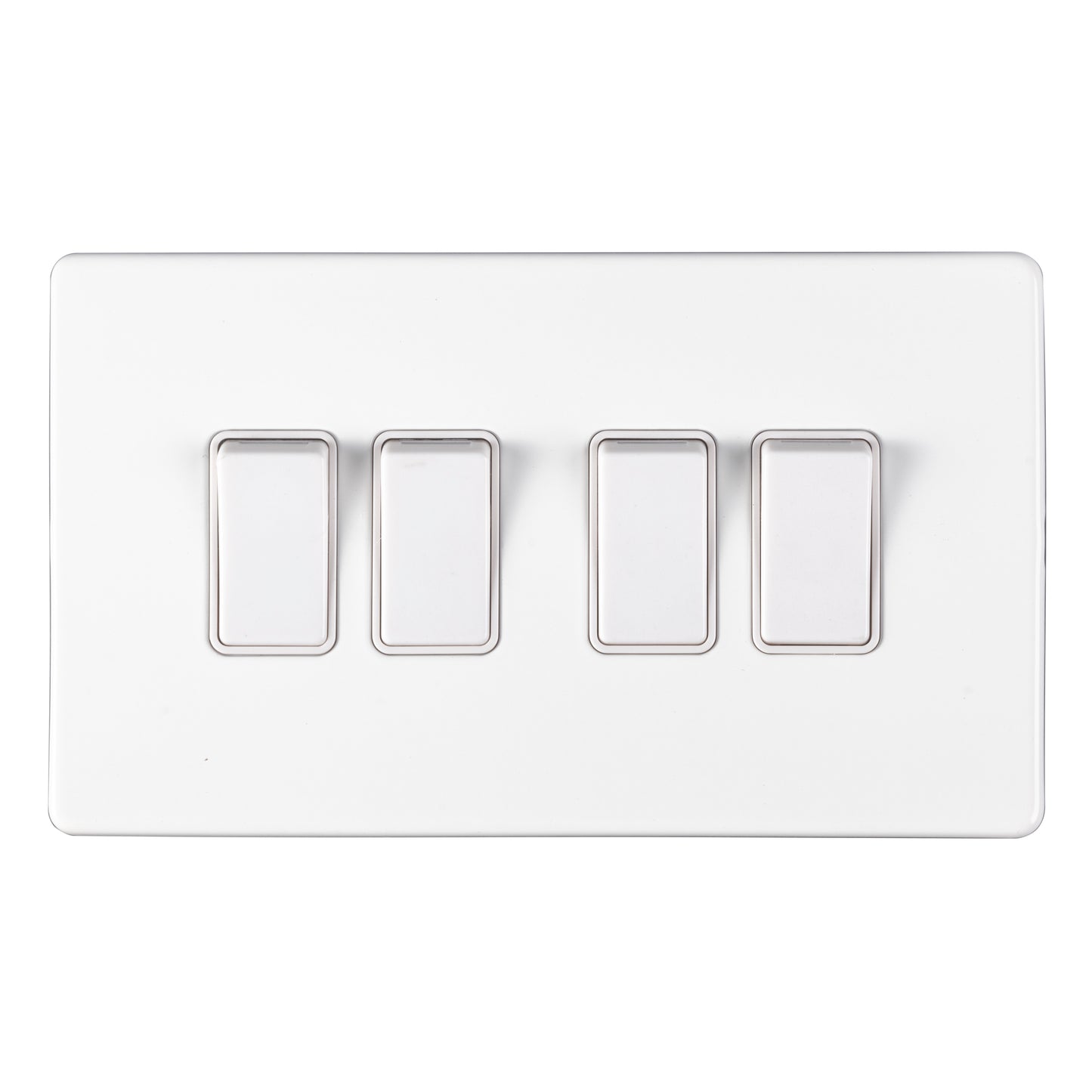 Concealed 3mm 4 Gang Switch - Matt White