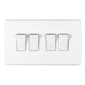 Concealed 3mm 4 Gang Switch - Matt White