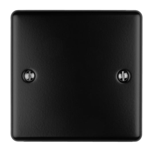 Enhance Decorative Single Blank Plate - Matt Black