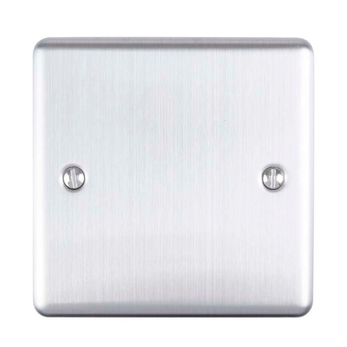 Enhance Decorative Single Blank Plate - Satin Stainless