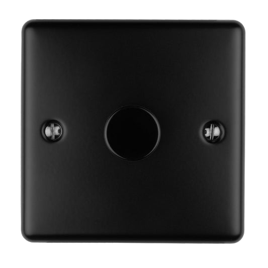 Enhance Decorative 1 Gang Dimmer - Matt Black