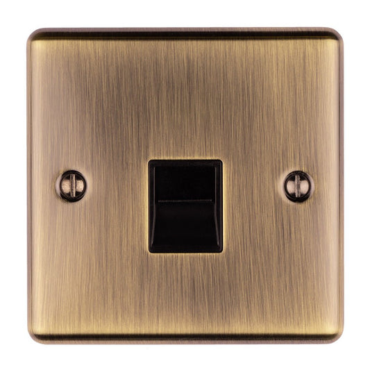 Eurolite Enhance Decorative Telephone Master in antique finish with a brushed texture and a central toggle switch, featuring two visible mounting screws for installation.