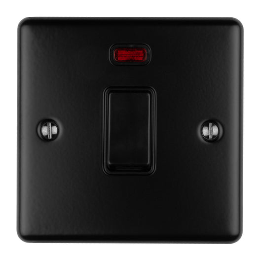 Enhance Decorative 20Amp Switch With Neon Indicator - Matt Black