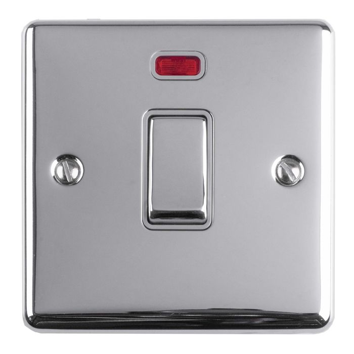 Enhance Decorative 20Amp Switch With Neon Indicator - Polished Chrome