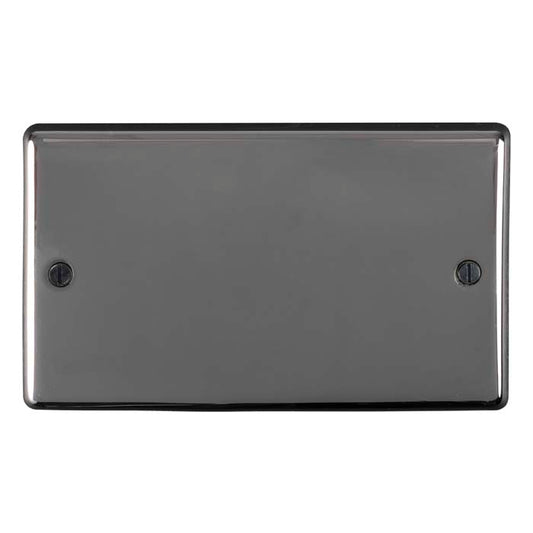 Enhance Decorative Double Blank Plate - Black Nickel