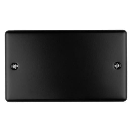 Enhance Decorative Double Blank Plate - Matt Black