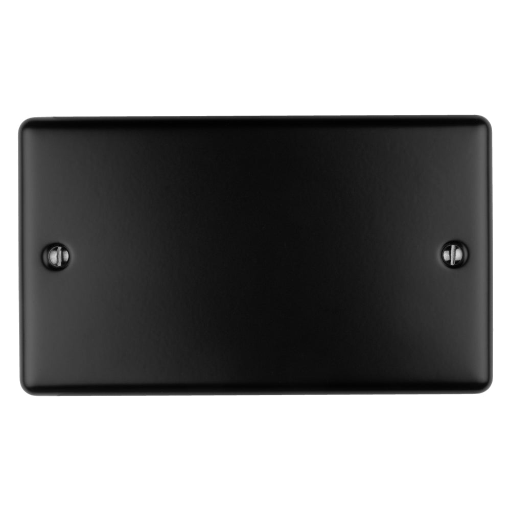Enhance Decorative Double Blank Plate - Matt Black