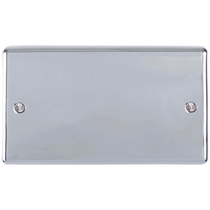 Enhance Decorative Double Blank Plate - Polished Chrome