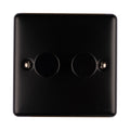 Enhance Decorative 2 Gang Dimmer - Matt Black