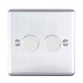 Enhance Decorative 2 Gang Dimmer - Satin Stainless