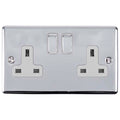 Enhance Decorative 2 Gang Socket - Polished Chrome
