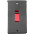 Carlisle Brass Numeral Face Fix (No.4) 76Mm in a polished chrome finish, featuring a red switch with an indicator light above it, set against a rectangular backing with two visible screws.