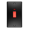 Carlisle Brass Numeral Face Fix (No.4) 76Mm in black with a rectangular design, featuring a red switch in the center and a small indicator light above.