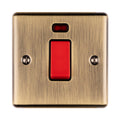 Carlisle Brass Numeral Face Fix (No.4) 76Mm in brushed brass finish, featuring a rectangular red switch at the center, with two visible mounting screws on either side.