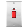 Carlisle Brass Numeral Face Fix (No.4) 76Mm in stainless steel finish, featuring a red toggle switch and a small indicator light above the switch. The rectangular plate includes two visible mounting screws.