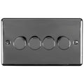 Carlisle Brass Numeral Face Fix (No.4) 76Mm in a polished chrome finish, featuring four circular button openings arranged in a rectangular plate.