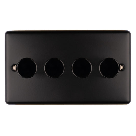 Enhance Decorative 4 Gang Dimmer - Matt Black