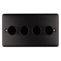 Carlisle Brass Numeral Face Fix (No.4) 76Mm in a matte black finish, featuring four circular openings for installing numerical indicators.