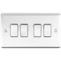Carlisle Brass Numeral Face Fix (No.4) 76Mm in stainless steel, featuring a polished finish and four rectangular switches for electrical control.