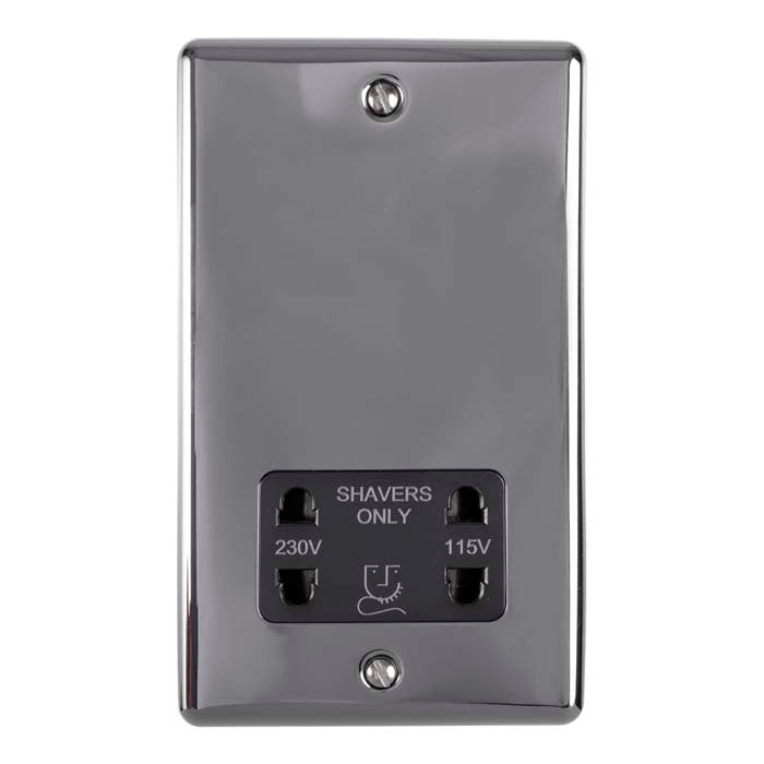 Enhance Decorative Shaver Socket - Black Nickel
