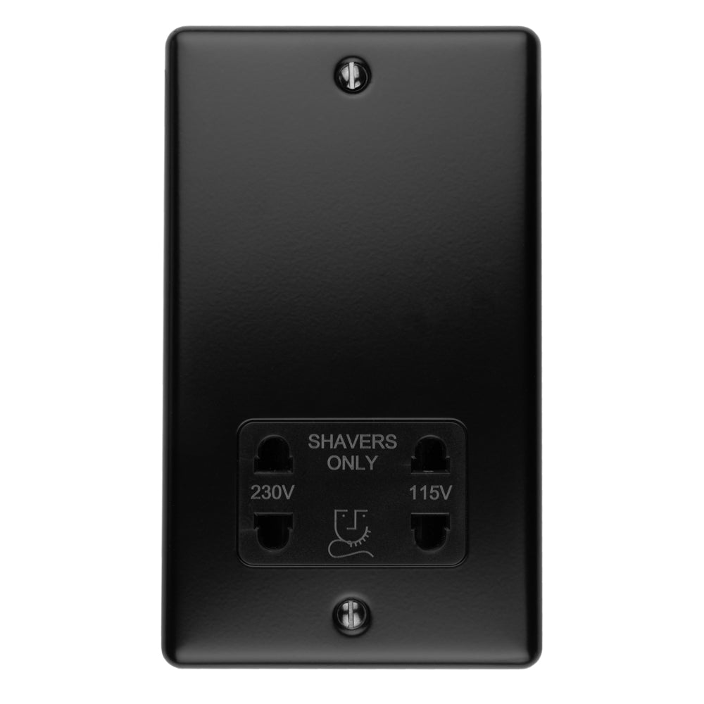Enhance Decorative Shaver Socket - Matt Black