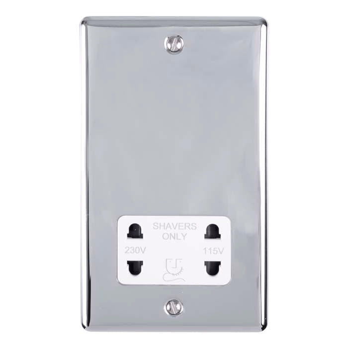 Enhance Decorative Shaver Socket - Polished Chrome