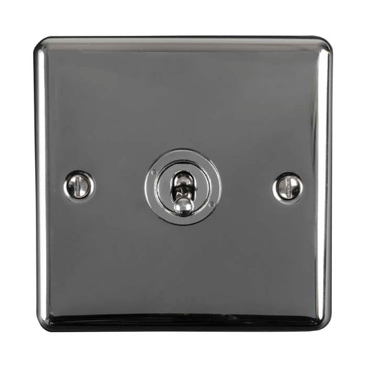 Enhance Decorative 1 Gang Toggle Switch - Black Nickel