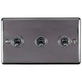 Enhance Decorative 3 Gang Toggle Switch - Black Nickel