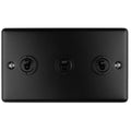 Enhance Decorative 3 Gang Toggle Switch - Matt Black