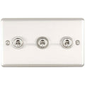 Enhance Decorative 3 Gang Toggle Switch - Satin Stainless