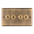Enhance Decorative 4 Gang Toggle Switch - Antique