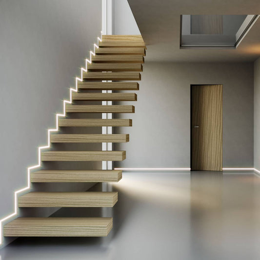 Ermetika Absolute Rush Flush Aluminium Skirting Board with LED (2m piece) Love Handles uk