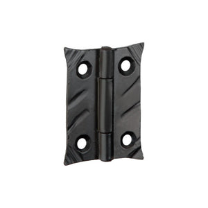 Spira Brass Spike Butt Hinge in a black finish, featuring a textured design with two holes for easy installation, designed for doors and gates.