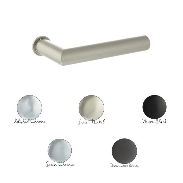 Forme Elle Lever Door Handle on Concealed Round Rose – Available in 5 finishes