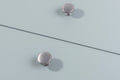 Carlisle Brass Oxford Knob in brushed nickel, featuring a round design with a smooth surface and subtle shimmer, mounted on a light blue surface.