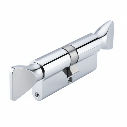 V5 Euro Profile Double Turn Cylinder Polished Brass 60mm Love Handles uk