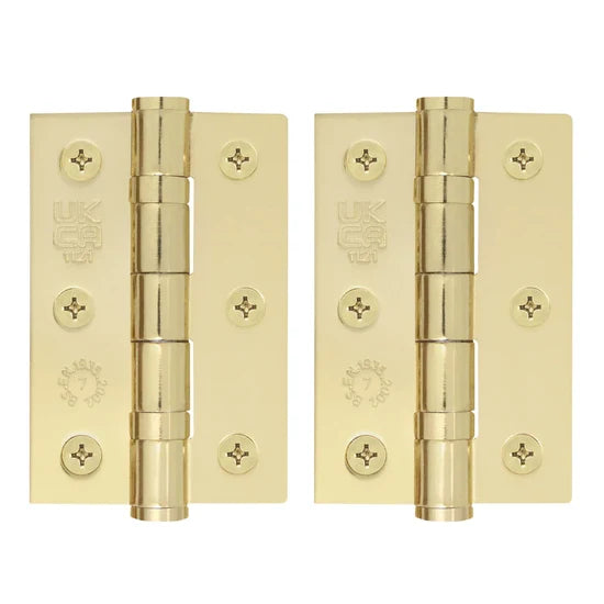Solid Brass Door Knobs - Beehive Satin Brass (Pair) | Thumbturns & Latches