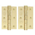 Solid Brass Door Knobs - Beehive Satin Brass (Pair) | Thumbturns & Latches