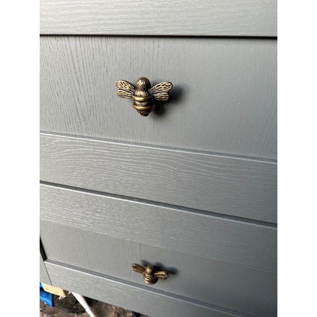 Brass Bee Drawer Cabinet Knob - Antique Brass Finish - Brass bee