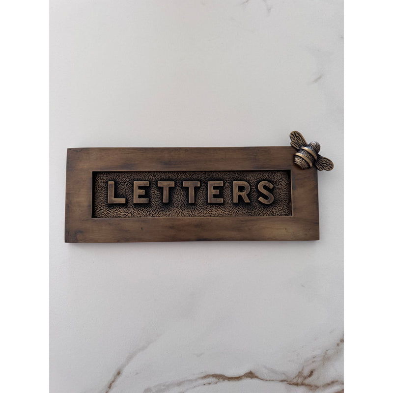 Brass bee Letterplate - Heritage Finish
